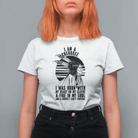 Native American Heritage Pride Gift T Shirt For Women I Am A Cherokee Born With Heart On My Sleeve