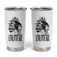Native American Heritage Pride Gift Tumbler Cup I Am A Cherokee Born With Heart On My Sleeve