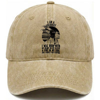 Native American Heritage Pride Gift Washed Cotton Baseball Cap I Am A Cherokee Born With Heart On My Sleeve