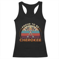 Cherokee Heritage Pride Racerback Tank Top Vintage Sunset Tomahawk Native American Graphic