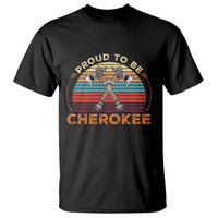 Cherokee Heritage Pride T Shirt Vintage Sunset Tomahawk Native American Graphic