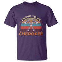 Cherokee Heritage Pride T Shirt Vintage Sunset Tomahawk Native American Graphic