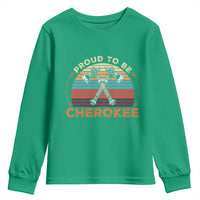 Cherokee Heritage Pride Youth Sweatshirt Vintage Sunset Tomahawk Native American Graphic
