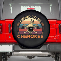 Cherokee Heritage Pride Spare Tire Cover Vintage Native American Warrior Skull