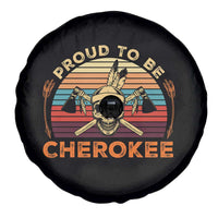 Cherokee Heritage Pride Spare Tire Cover Vintage Native American Warrior Skull