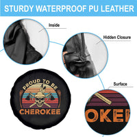 Cherokee Heritage Pride Spare Tire Cover Vintage Native American Warrior Skull