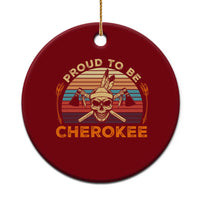 Cherokee Heritage Pride Ceramic Ornament Vintage Native American Warrior Skull