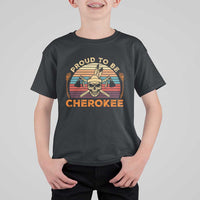 Cherokee Heritage Pride T Shirt For Kid Vintage Native American Warrior Skull