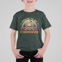 Cherokee Heritage Pride T Shirt For Kid Vintage Native American Warrior Skull