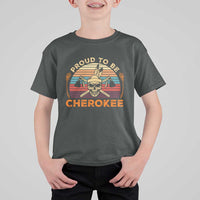 Cherokee Heritage Pride T Shirt For Kid Vintage Native American Warrior Skull