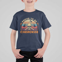 Cherokee Heritage Pride T Shirt For Kid Vintage Native American Warrior Skull
