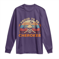 Cherokee Heritage Pride Long Sleeve Shirt Vintage Native American Warrior Skull