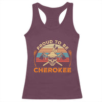 Cherokee Heritage Pride Racerback Tank Top Vintage Native American Warrior Skull