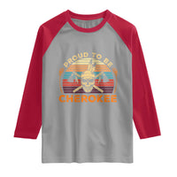 Cherokee Heritage Pride Raglan Shirt Vintage Native American Warrior Skull