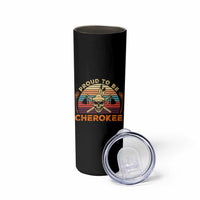 Cherokee Heritage Pride Skinny Tumbler Vintage Native American Warrior Skull