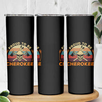 Cherokee Heritage Pride Skinny Tumbler Vintage Native American Warrior Skull