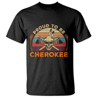 Cherokee Heritage Pride T Shirt Vintage Native American Warrior Skull