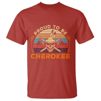 Cherokee Heritage Pride T Shirt Vintage Native American Warrior Skull