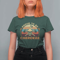 Cherokee Heritage Pride T Shirt For Women Vintage Native American Warrior Skull