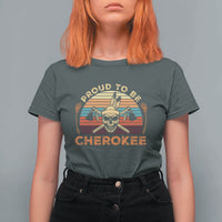 Cherokee Heritage Pride T Shirt For Women Vintage Native American Warrior Skull