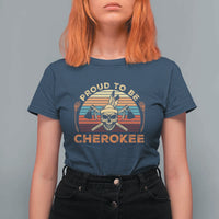 Cherokee Heritage Pride T Shirt For Women Vintage Native American Warrior Skull