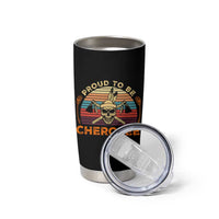 Cherokee Heritage Pride Tumbler Cup Vintage Native American Warrior Skull