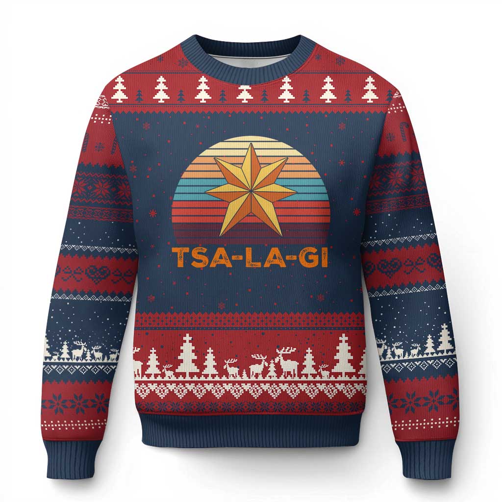 Tsalagi Seven Pointed Star Ugly Christmas Sweater Cherokee Native American Heritage
