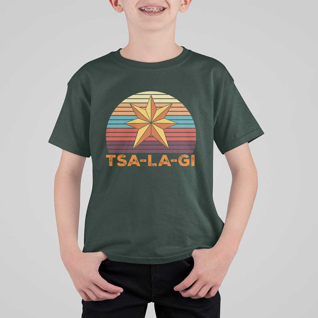 Tsalagi Seven Pointed Star T Shirt For Kid Cherokee Native American Heritage