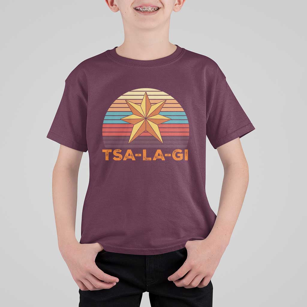 Tsalagi Seven Pointed Star T Shirt For Kid Cherokee Native American Heritage