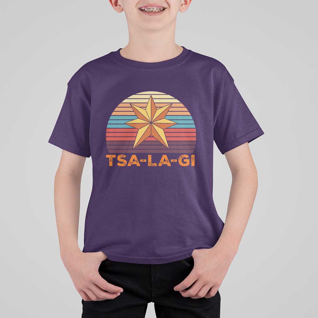Tsalagi Seven Pointed Star T Shirt For Kid Cherokee Native American Heritage