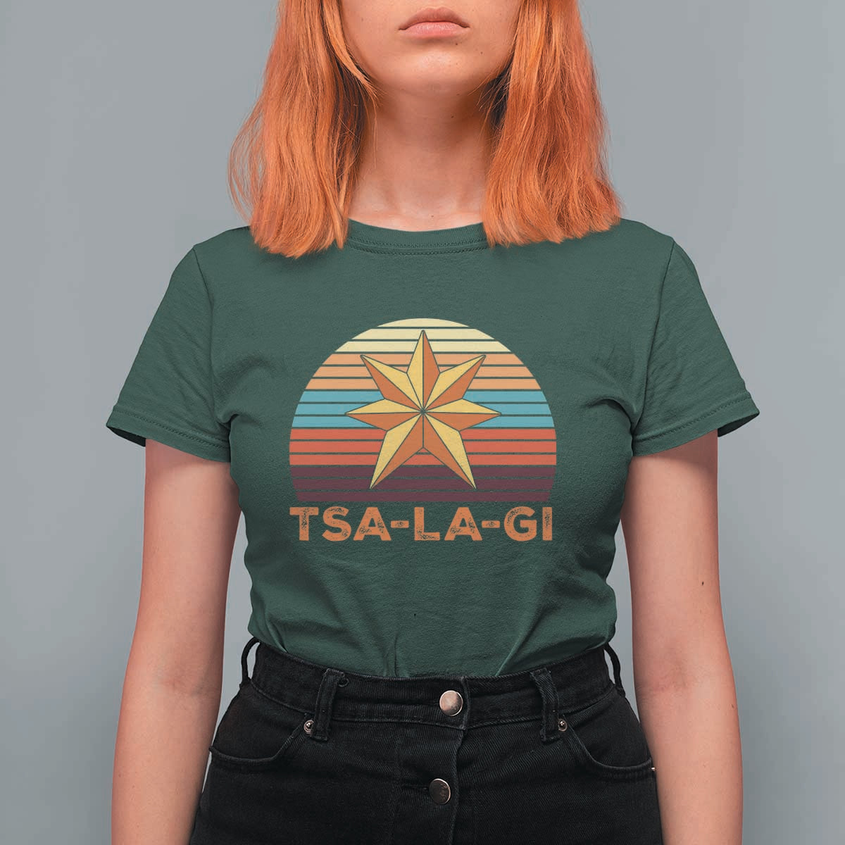 Tsalagi Seven Pointed Star T Shirt For Women Cherokee Native American Heritage