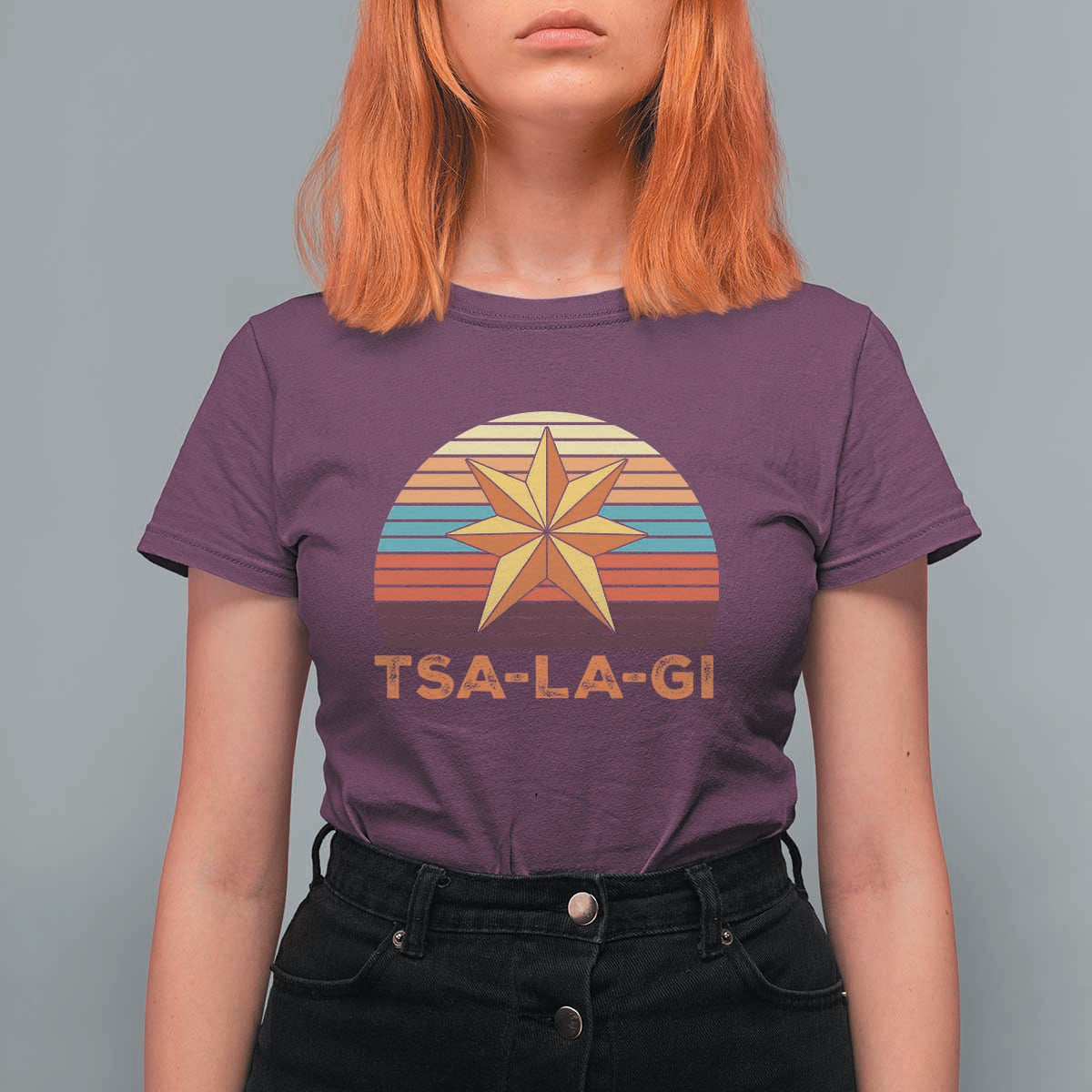 Tsalagi Seven Pointed Star T Shirt For Women Cherokee Native American Heritage