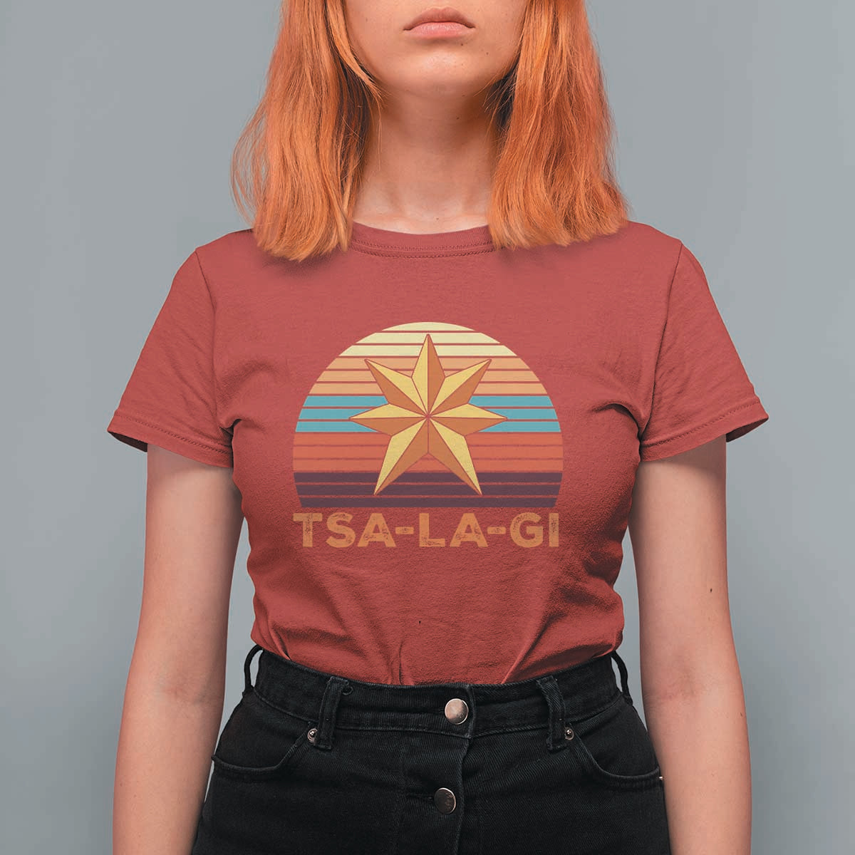 Tsalagi Seven Pointed Star T Shirt For Women Cherokee Native American Heritage