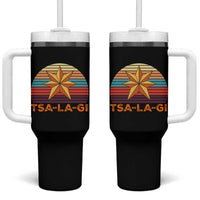 Tsalagi Seven Pointed Star Tumbler With Handle Cherokee Native American Heritage