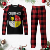 Cherokee Cultural Pride Plaid Pajama Set Native American Medicine Wheel Art