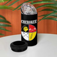 Cherokee Cultural Pride 4 in 1 Can Cooler Tumbler Native American Medicine Wheel Art