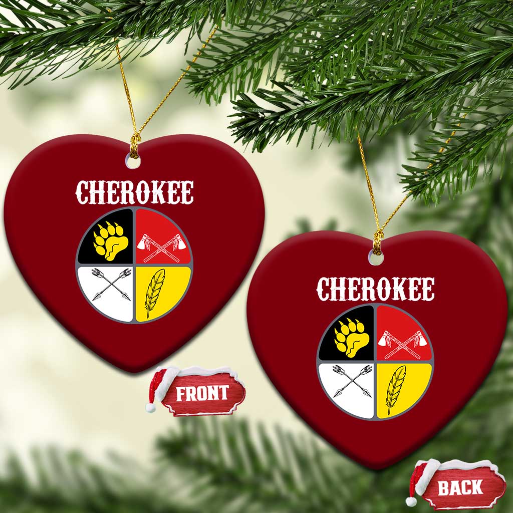 Cherokee Cultural Pride Ceramic Ornament Native American Medicine Wheel Art