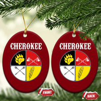 Cherokee Cultural Pride Ceramic Ornament Native American Medicine Wheel Art