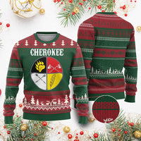 Cherokee Cultural Pride Ugly Christmas Sweater Native American Medicine Wheel Art