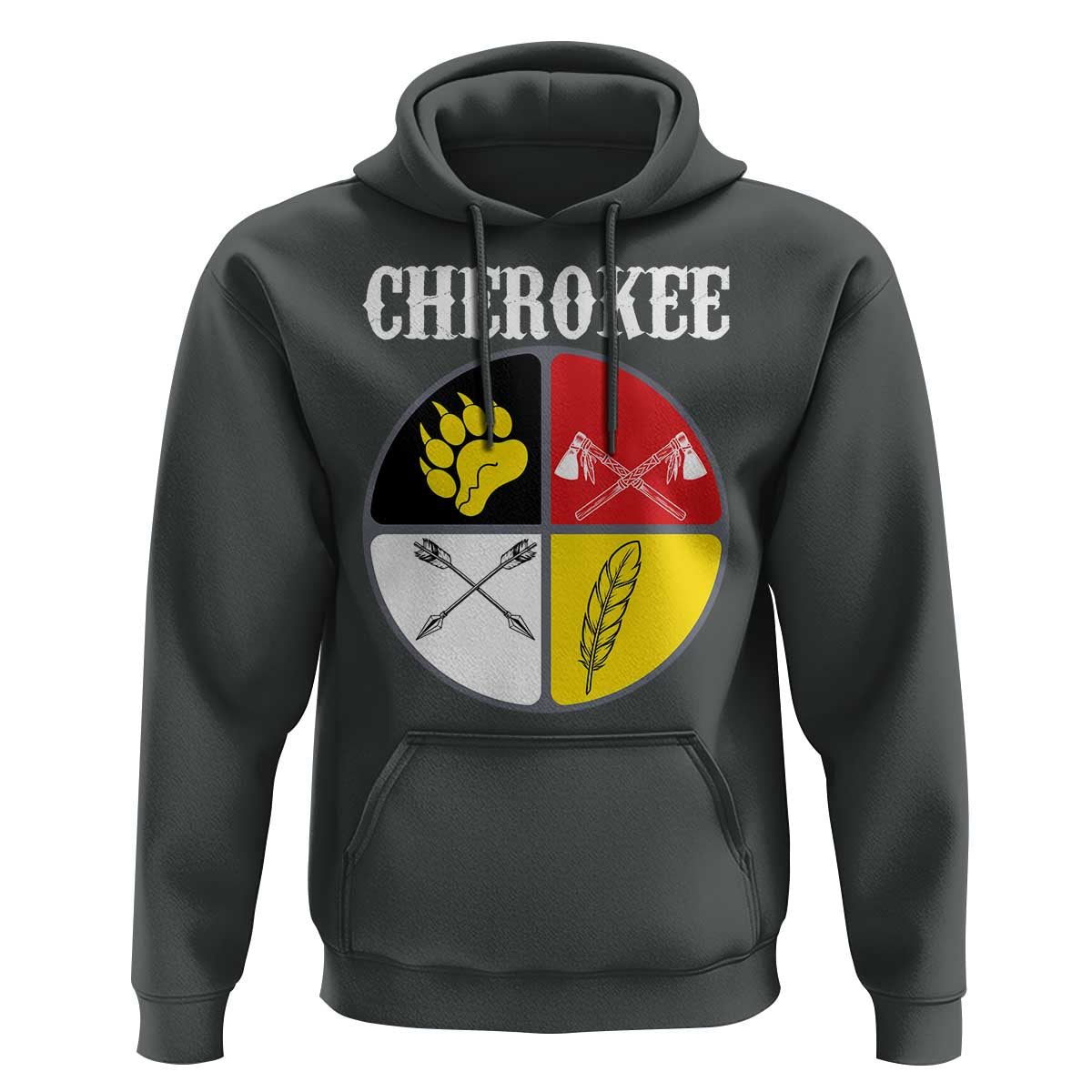 Cherokee Cultural Pride Hoodie Native American Medicine Wheel Art