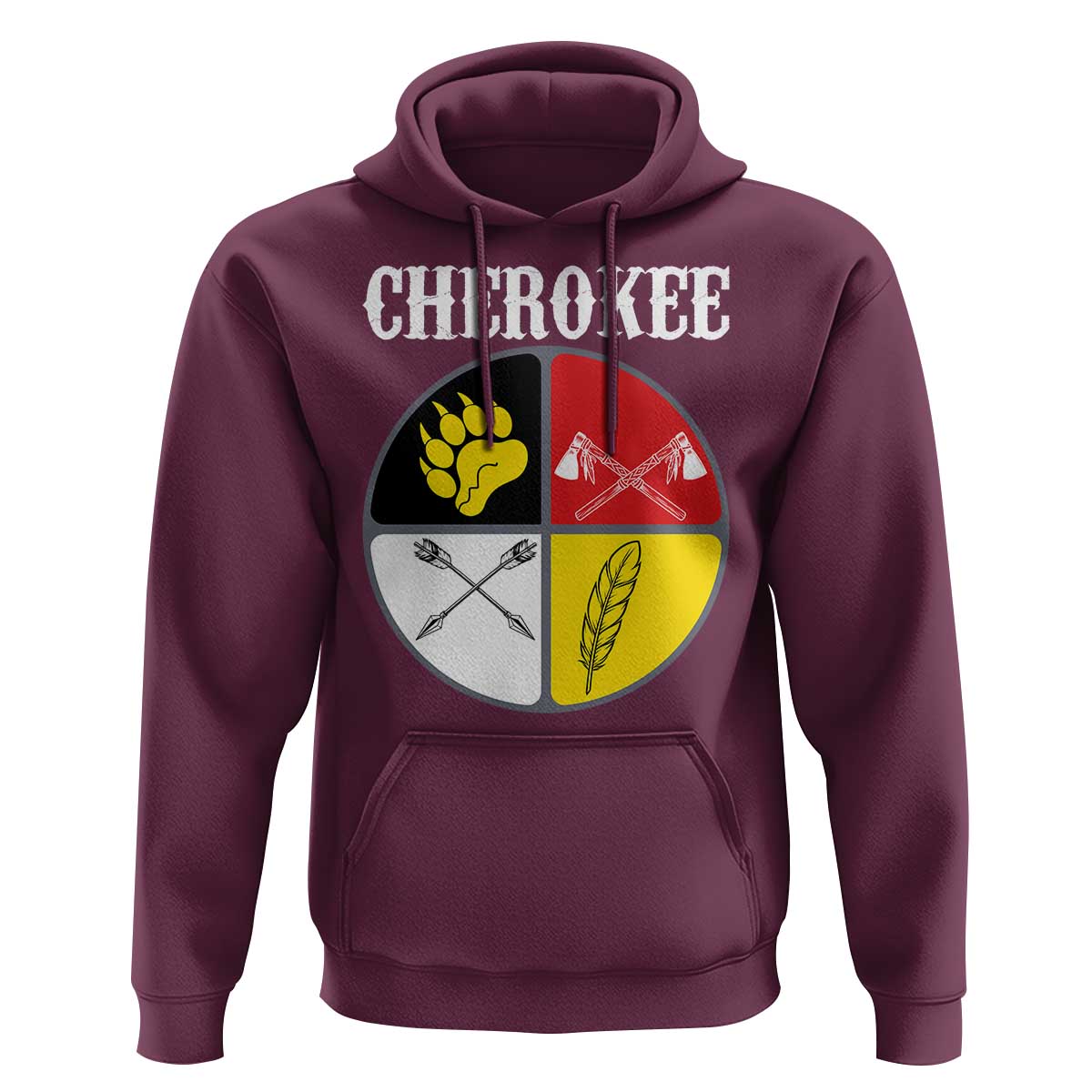 Cherokee Cultural Pride Hoodie Native American Medicine Wheel Art