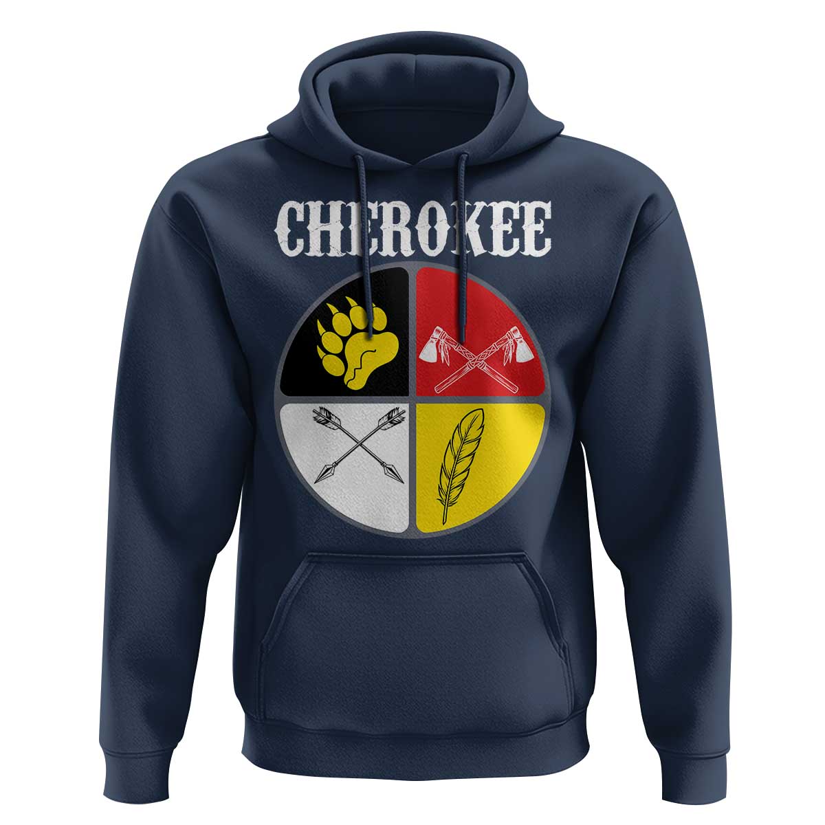 Cherokee Cultural Pride Hoodie Native American Medicine Wheel Art
