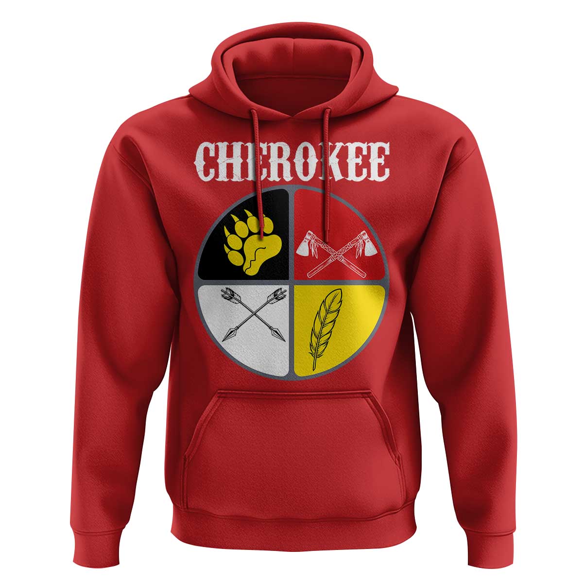 Cherokee Cultural Pride Hoodie Native American Medicine Wheel Art