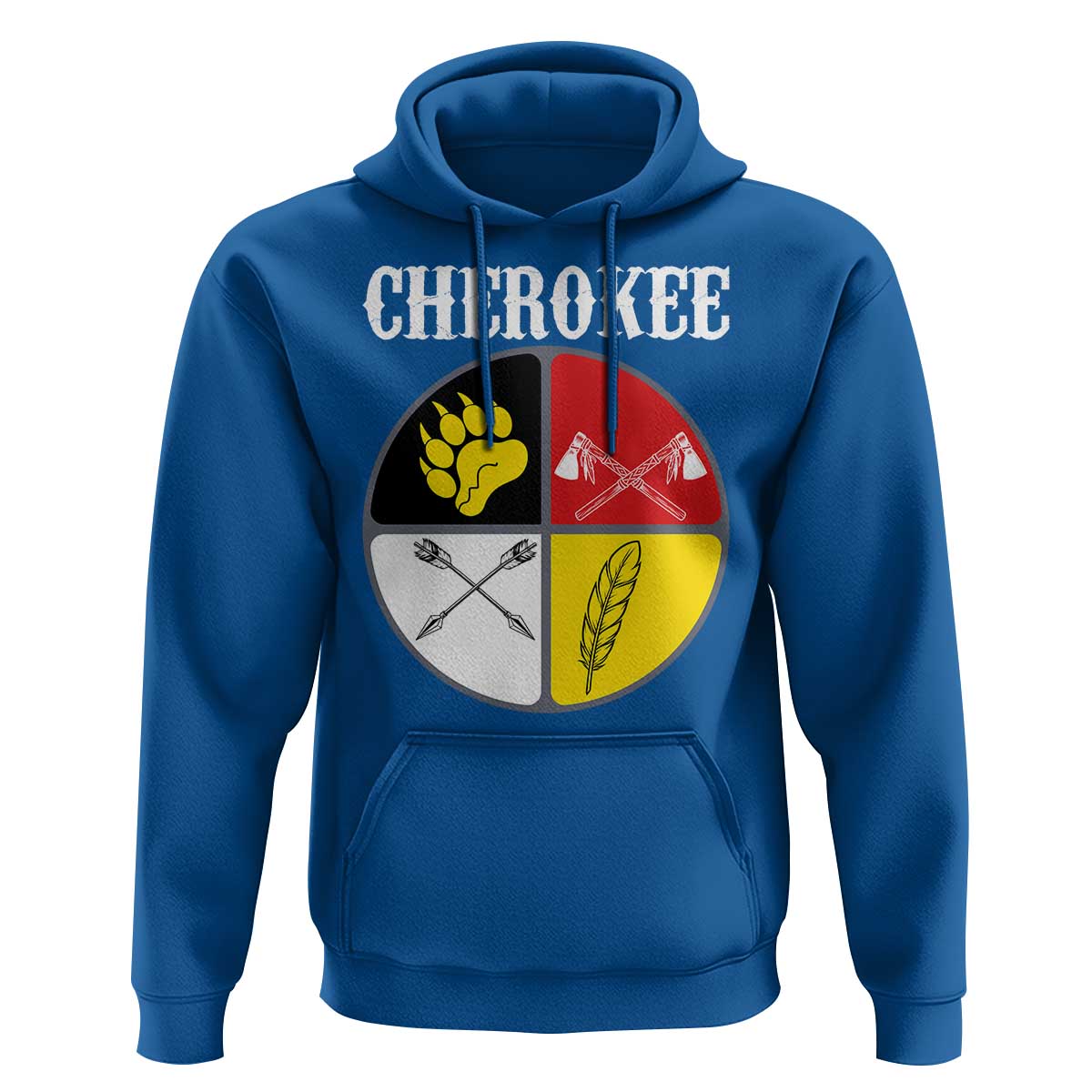 Cherokee Cultural Pride Hoodie Native American Medicine Wheel Art