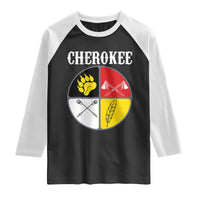 Cherokee Cultural Pride Raglan Shirt Native American Medicine Wheel Art