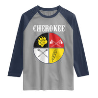 Cherokee Cultural Pride Raglan Shirt Native American Medicine Wheel Art