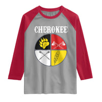 Cherokee Cultural Pride Raglan Shirt Native American Medicine Wheel Art
