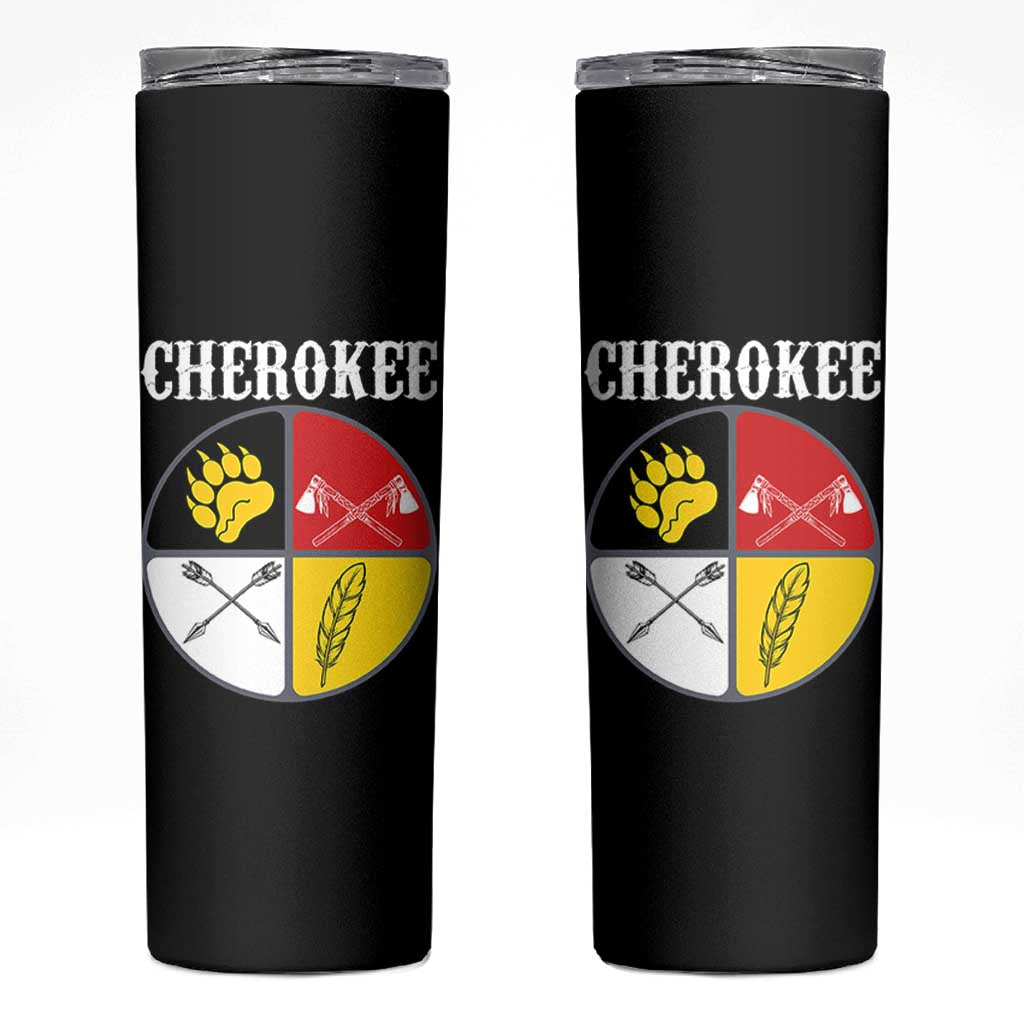 Cherokee Cultural Pride Skinny Tumbler Native American Medicine Wheel Art