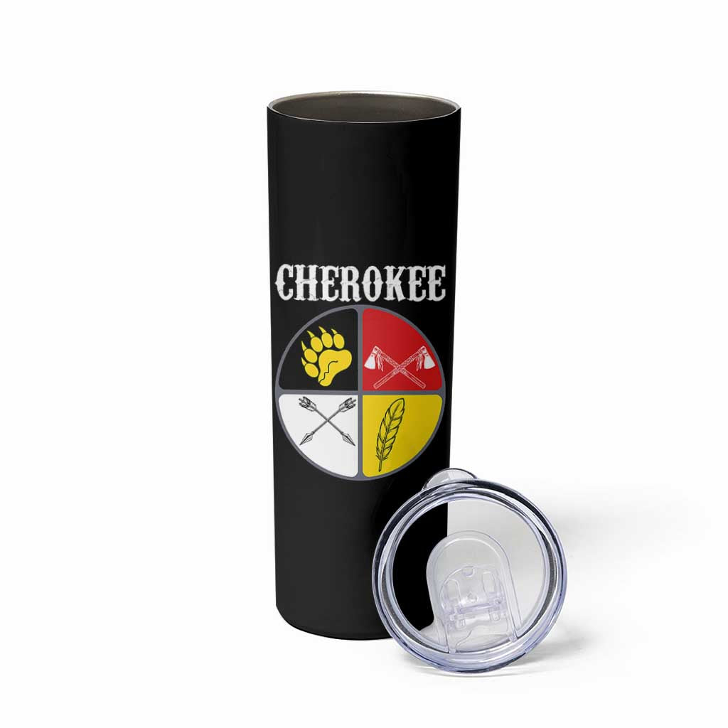 Cherokee Cultural Pride Skinny Tumbler Native American Medicine Wheel Art