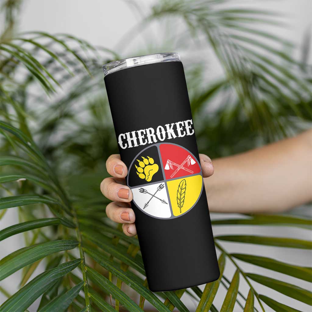Cherokee Cultural Pride Skinny Tumbler Native American Medicine Wheel Art